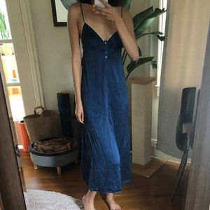 Vintage La Perla Malizia 100% Silk Navy Slip Sz S